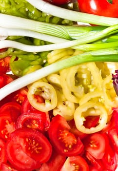 Fresh vegetables sliced up and ready to be served