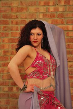Belly Dancer in red costume