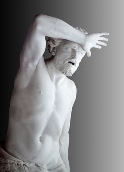 Marble statue of Agony of Cain from Bible. Hermitage in st. Petersburg, Russia