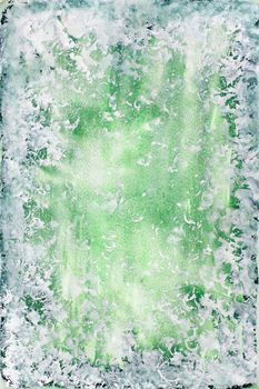 watercolor paper painted green
