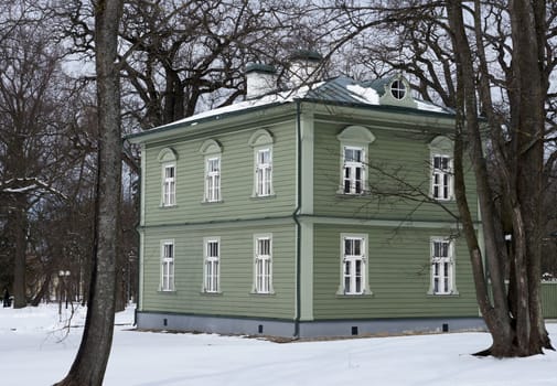 The house in silent and quiet street on surburb of city 