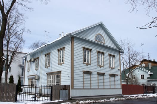 The house in silent and quiet street on surburb of city 