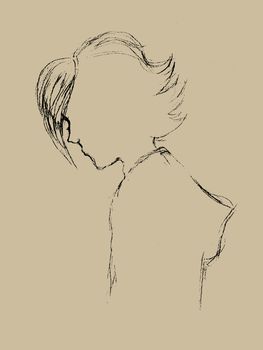 portrait of the boy on brown background