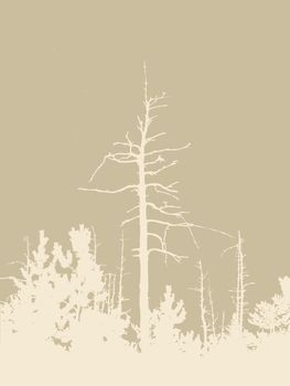 timber silhouette on brown background