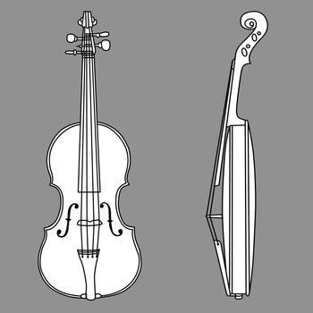 violin silhouette on gray background