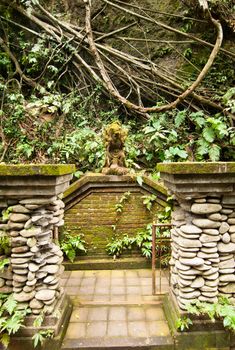 Stutue in Sacred Monkey Forest, Ubud, Bali, Indonesia