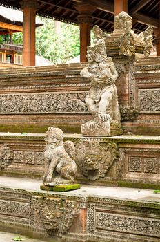 Stutue in Sacred Monkey Forest, Ubud, Bali, Indonesia