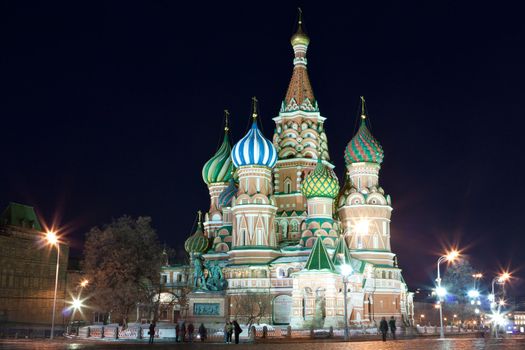 The Saint Basil's cathedral at night (Moscow, Red square)