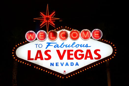 The famous Welcome to Fabulous Las Vegas Sign at the South End of the Strip.