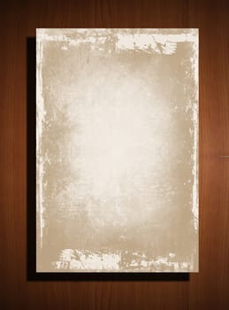 old paper on wood background