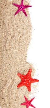 sand and starfish isolated. summer background