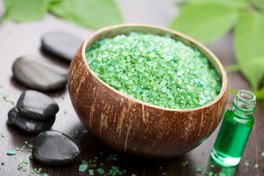 herbal salt and stones 