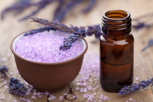herbal lavender salt and essential oil