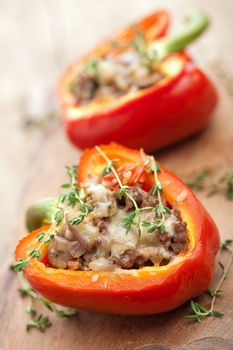 stuffed paprika with meat and vegetables 
