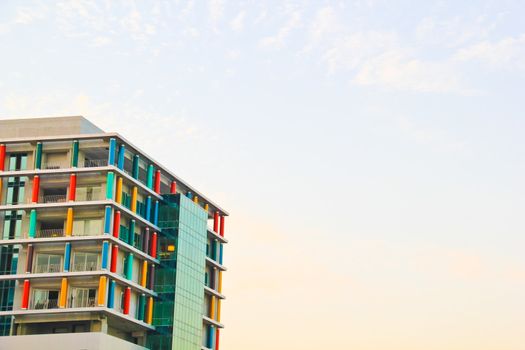 New building of Siriraj hospital with colorful columns