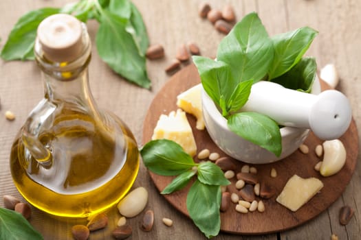 ingredients for pesto sauce 