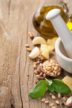 ingredients for pesto sauce 