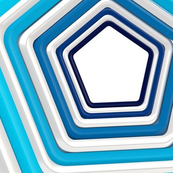 Abstract background made of white and blue pentagons