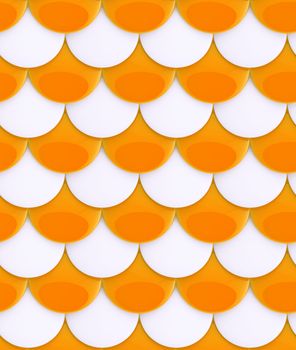 Seamless glossy squama background as white and orange texture