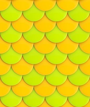 Seamless glossy squama background as orange and green texture