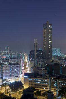 Modern city at night