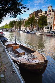 a picture of one of beutiful Amsterdam's canal