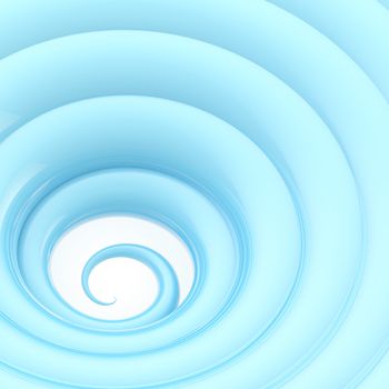 Abstract wavy vortex twirl glossy blue background