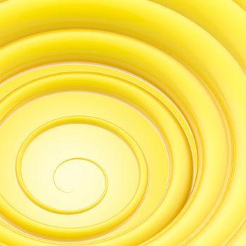 Abstract wavy vortex twirl glossy yellow background