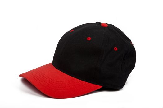 baseball cap with black and red colors 