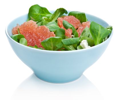 fresh salad with grapefruit isolated