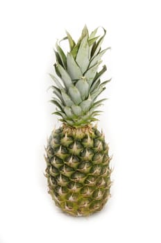 ripe pineapple closeup on white background