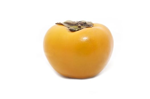 beautiful big juicy persimmons on a white background