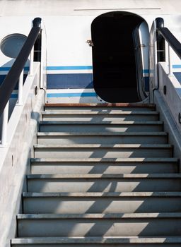 Ramp of an airplane with opened door