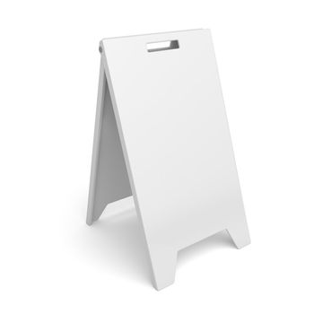 White advertising stand on white background