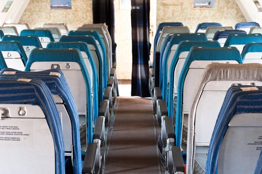 Old seats of an annuated airplane