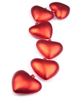 red hearts isolated