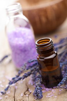 spa with lavender oil and salt