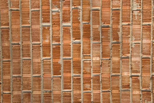 Background and texture of new building Wall made of red bricks