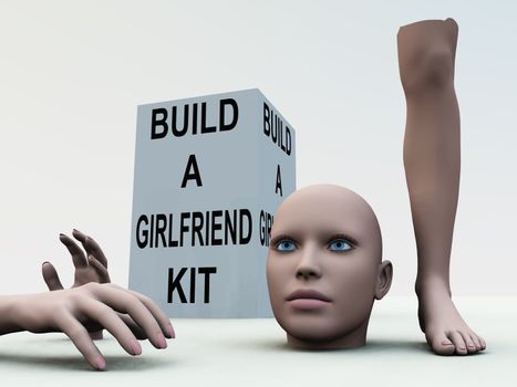 Humorous image about building a girlfriend.