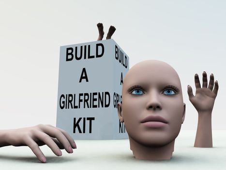 Humorous image about building a girlfriend.