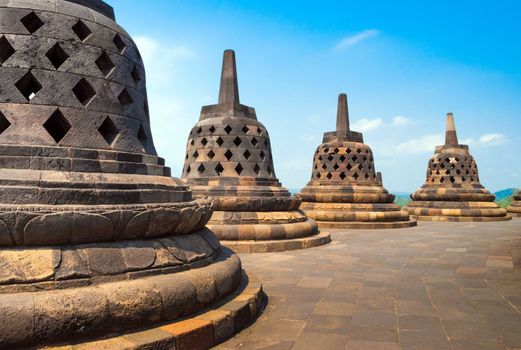 Atop Borobudur temple site in Indonesia