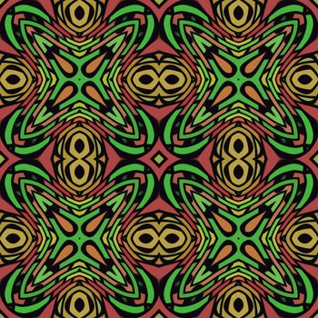 Abstract Jungle Evocative Seamless Pattern Bitmap Illustration