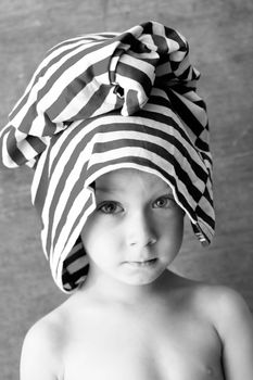 portrait of a boy in a strange hat