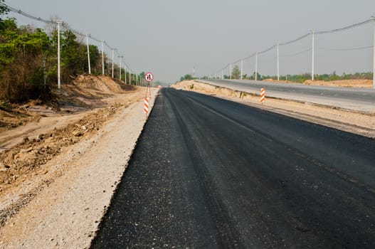 Asphalt road rebuilding for connection