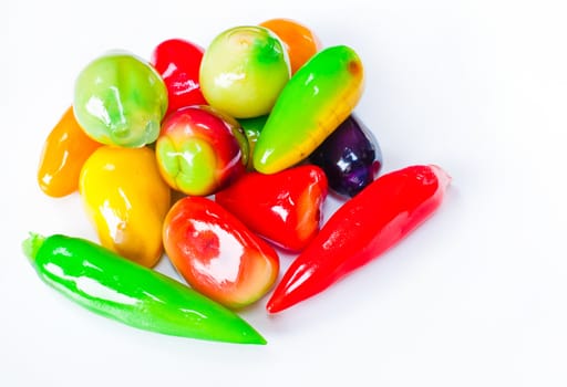 Sweetmeats fruit on white background isolate
