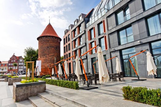 Old and modern architecture in Gdansk, Poland