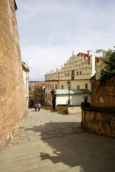 Romantic walk in streets of Prague