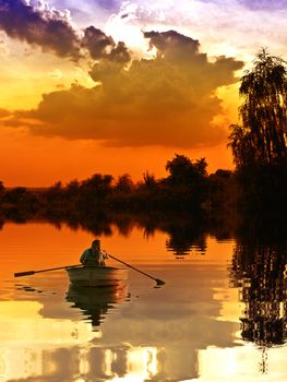 Fishing at Sunset