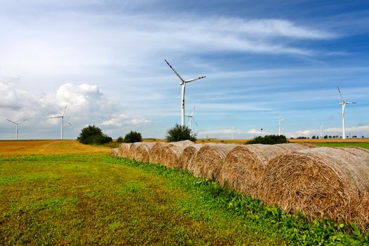 Straw bales and wind turbines
