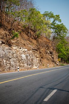 Section mountain detail and road